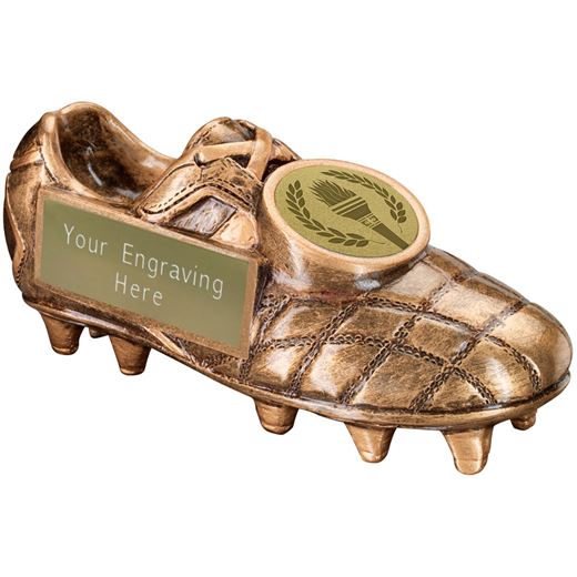 Gold Football Boot Trophy with Centre Disc 12.5cm (5")