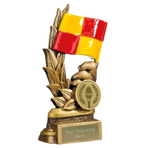 Gold Linesman's Flag Football Trophy 14cm (5.5")