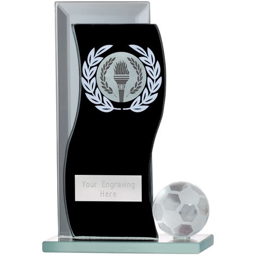 Football Glass Award Black & Clear 12.5cm (5")