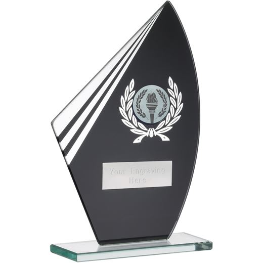 Bolt Black & Clear Laurel Wreath Glass Award 16.5cm (6.5")
