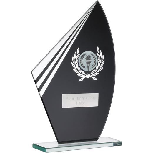 Bolt Black & Clear Laurel Wreath Glass Award 18.5cm (7.25")