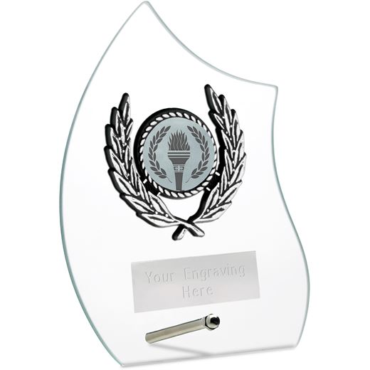 Wave Self Standing Glass Award Clear 14cm (5.5")