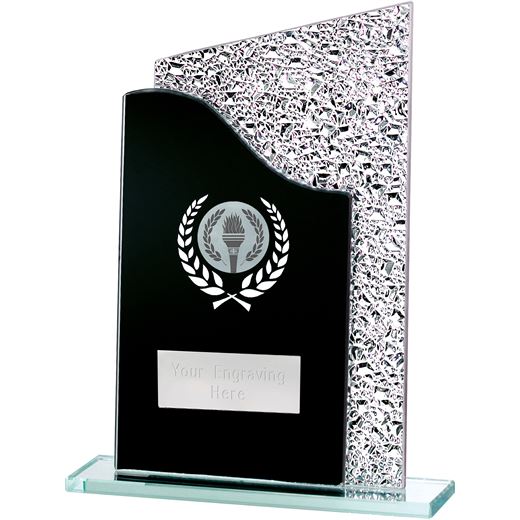 Dual Wave Black & Shine Laurel Wreath Glass Award 18.5cm (7.25")