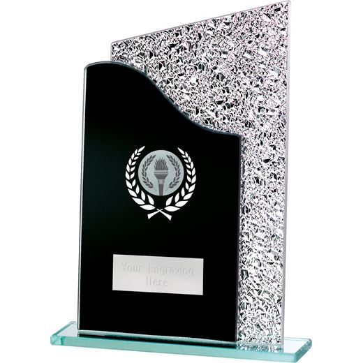 Dual Wave Black & Shine Laurel Wreath Glass Award 20.5cm (8")