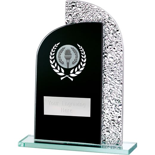 Dual Curve Black & Shine Laurel Wreath Glass Award 16.5cm (6.5")