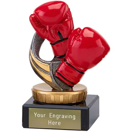 Red Boxing Gloves Trophy on Marble Base 9.5cm (3.75")