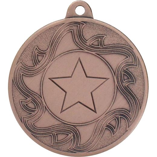 Bronze Sunburst Star Patterned Medal 50mm (2")