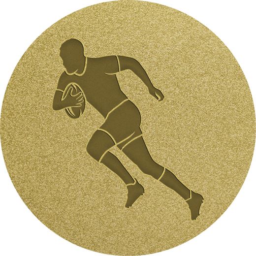 Male Rugby Player Gold Centre Disc 25mm (1")