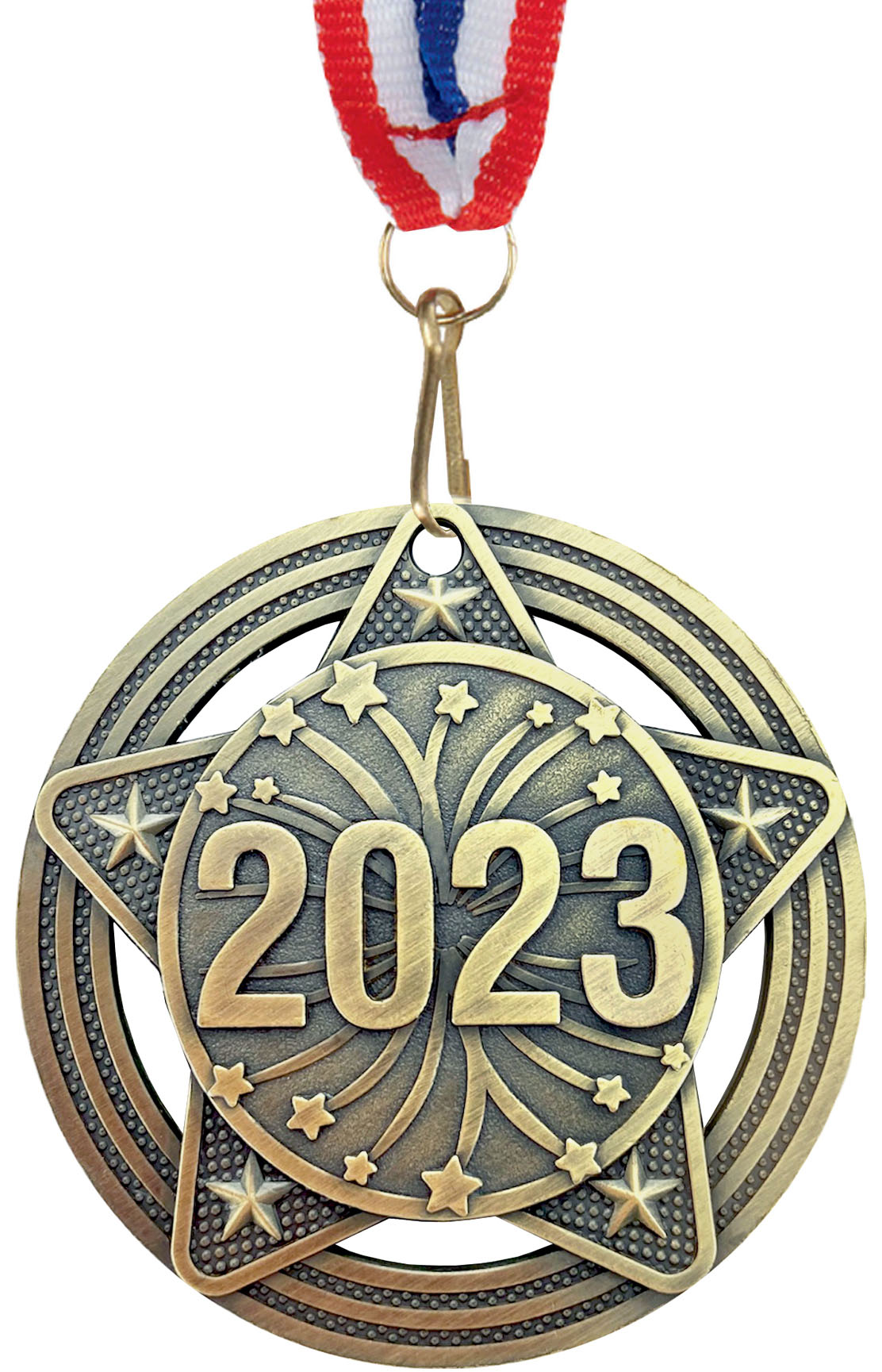 2023 Medal by Infinity Stars Antique Gold with Medal Ribbon 50mm (2
