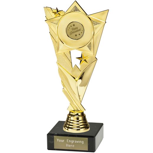 Retirement Trophy Valour on Marble Base Gold 21cm (8.25")