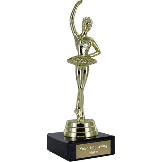 Gold Ballerina Trophy on a Marble Base 16cm (6.25")