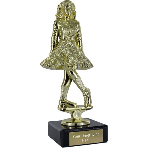 Gold Irish Dancer Trophy on a Marble Base 16cm (6.25")