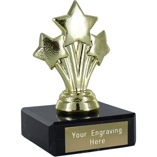 Gold Supernova Trophy on a Marble Base 8.5cm (3.25")