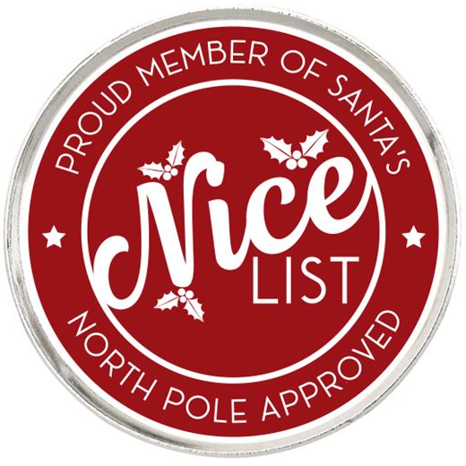 Christmas Nice List Badge 2.5cm (1")