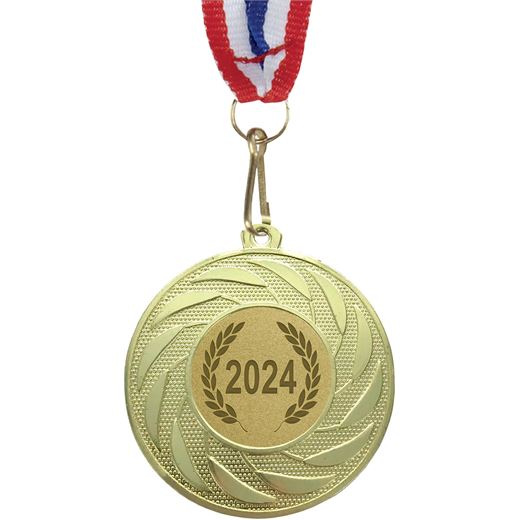 2024 Medal Gold by Spiral Glory with Medal Ribbon 50mm (2")