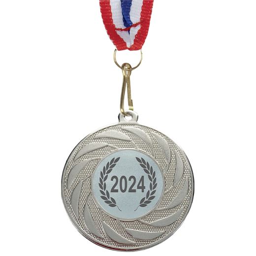 2024 Medal Silver by Spiral Glory with Medal Ribbon 50mm (2")