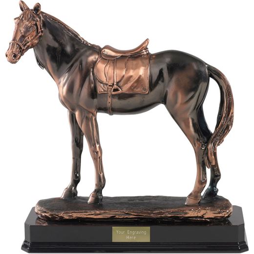 Antique Copper Plated Horse Figure 25.5cm (10")
