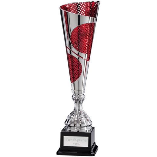 Quest Laser Cut Silver & Red Cup 39.5cm (15.5")