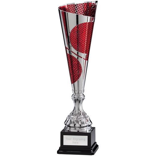 Quest Laser Cut Silver & Red Cup 44.5cm (17.5")