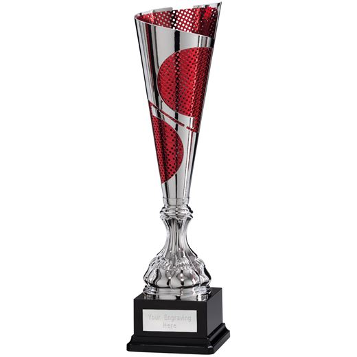 Quest Laser Cut Silver & Red Cup 46.5cm (18.25")
