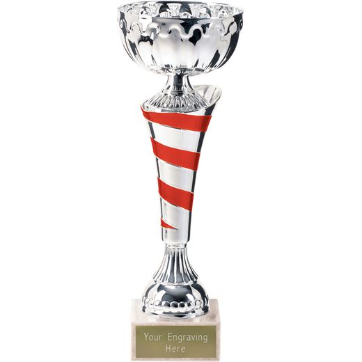 Eternity Trophy Cup Silver & Red 27cm (10.5")