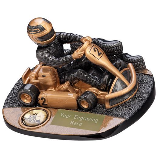 Karting Rapid Force Trophy Antique Gold 9cm (3.5")