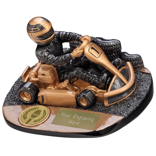 Karting Rapid Force Trophy Antique Gold 10.5cm (4")