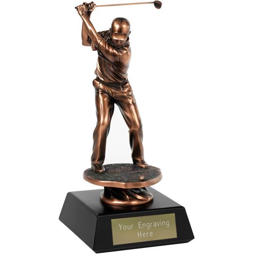 Bronze Plated Champion Golf Swing Trophy 28cm (11")