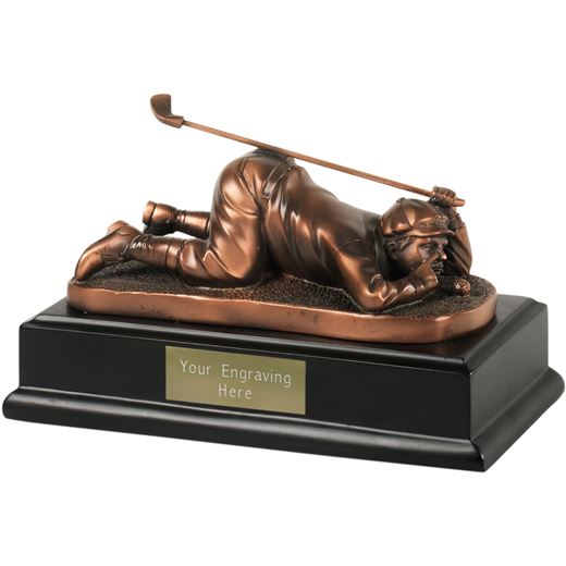 Bronze Plated Comic Golfer Award 9cm (3.5")