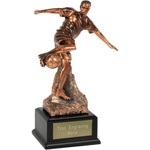 Bronze Plated Football Player Action Trophy 25.5cm (10")