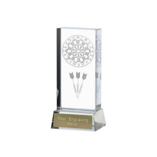 Darts & Dartboard Glass Column Award 12.5cm (5")