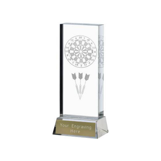 Darts & Dartboard Glass Column Award 14.5cm (5.75")