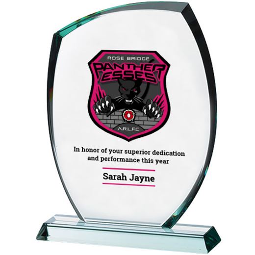 Stylish Jade Glass Plaque Award 26.5cm (10.5")