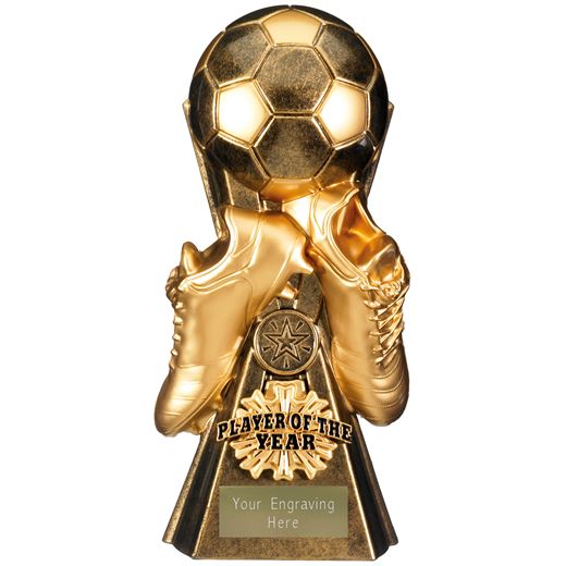 Gravity Football Player Of The Year Trophy Antique Gold 26cm (10.25")