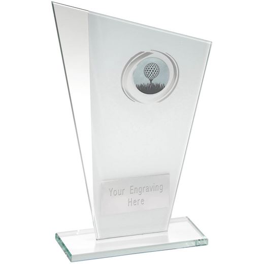 Golf Glass Plaque Award with Silver Detail 15cm (6")