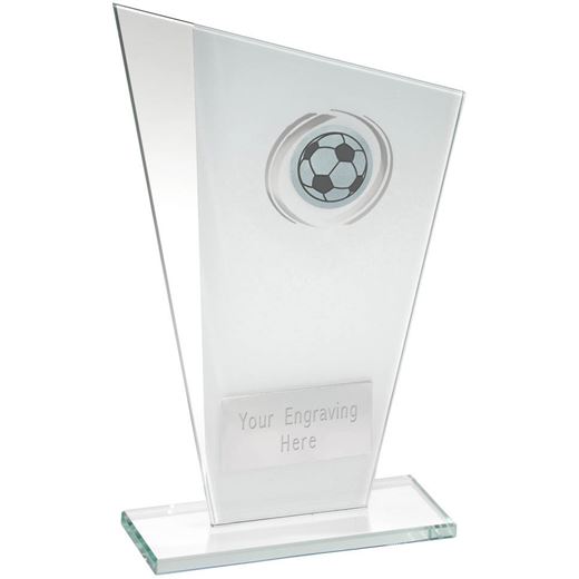 Football Glass Plaque Award with Silver Detail 18.5cm (7.25")