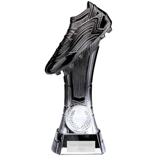 Rapid Strike Football Trophy Heavyweight Black & Silver 16cm (6.25")