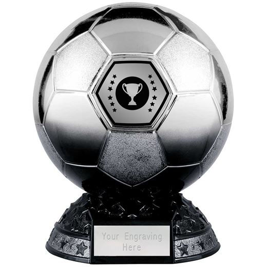 Football Trophy Elite Heavyweight Silver & Black 14.5cm (5.75")