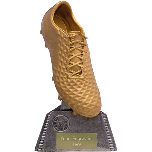Apex Football Boot Trophy Antique Gold 30cm (12")