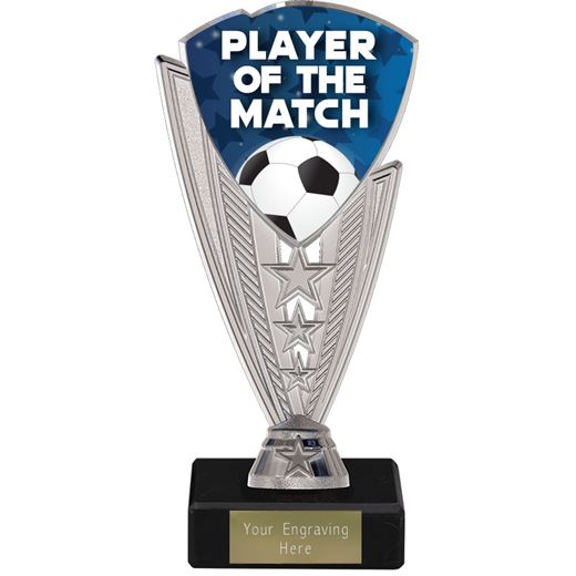 Player Of The Match Football Trophy Silver by Utopia 18.5cm (7.25")