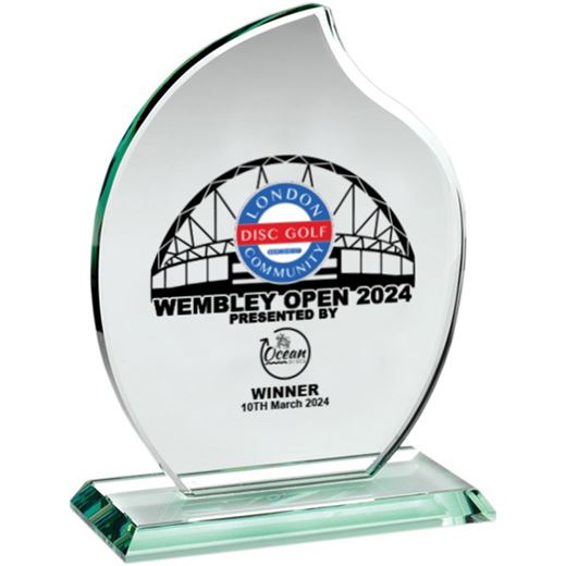 Jade Glass Teardrop Shaped Award 19.5cm (7.75")
