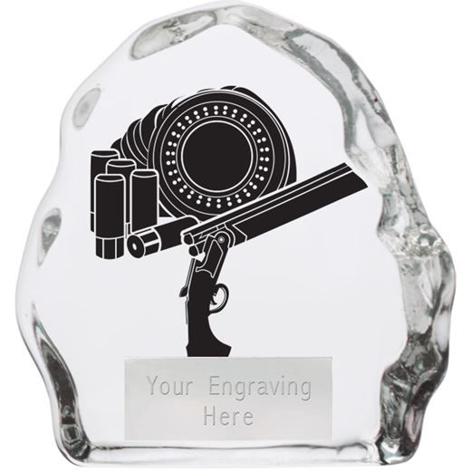 Glacier Clay Pigeon Shooting Trophy Clear 7.5cm (3")