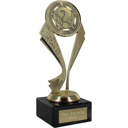 Eternal Quiz Trophy on Marble Base Gold 18.5cm (7.25")