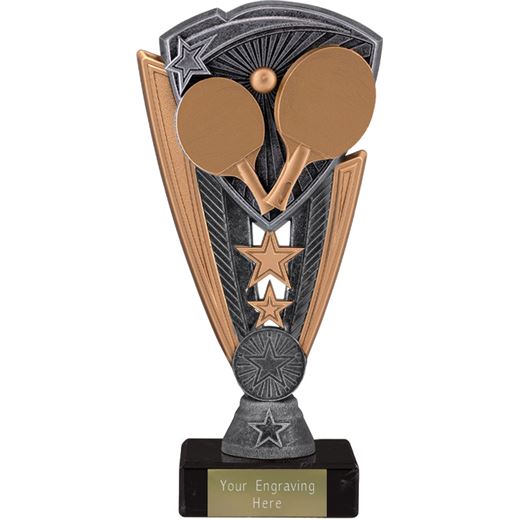Utopia Table Tennis Trophy on Marble Base Antique Silver 18.5cm (7.25")