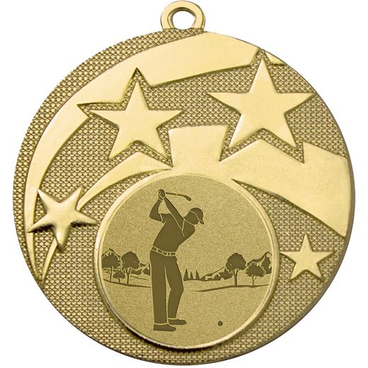 Stardust Golfer Medal Gold 50mm (2")
