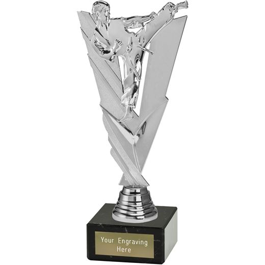 Valour Karate Trophy on Marble Base Silver 22cm (8.75")