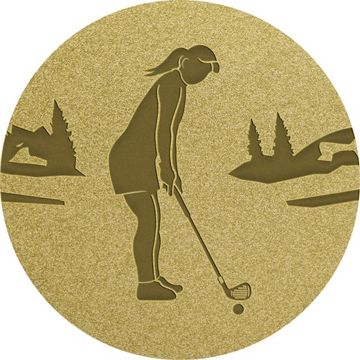 Female Golfer Gold Centre Disc 25mm (1")
