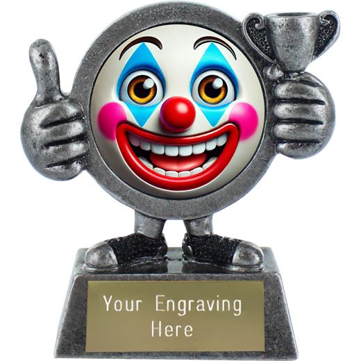 Clown Halloween Trophy Pal Antique Silver 8.5cm (3.25")