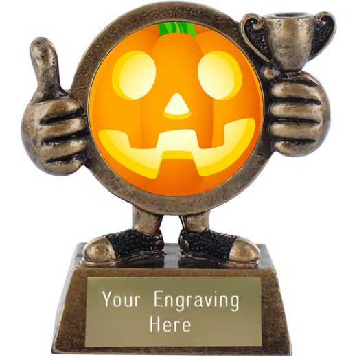 Halloween Pumpkin Pal Trophy Antique Gold 8.5cm (3.25")