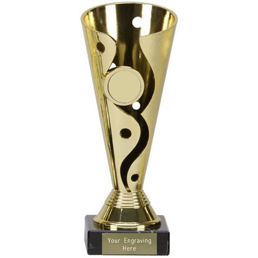 Gold Plastic Carnival Cup Trophy on Marble Base 15cm (6")